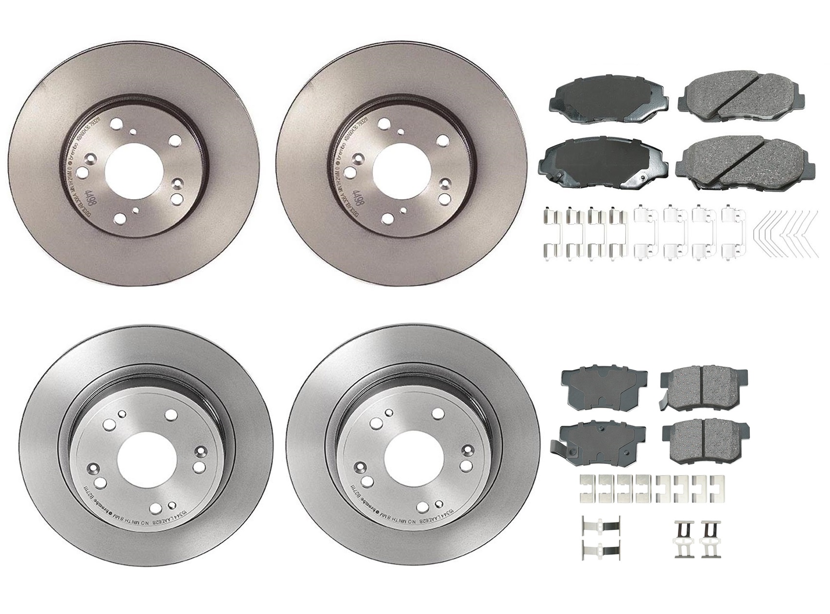 Akebono Front & Rear Brake Kit Proact Pad Rotors For Accord Hybrid 