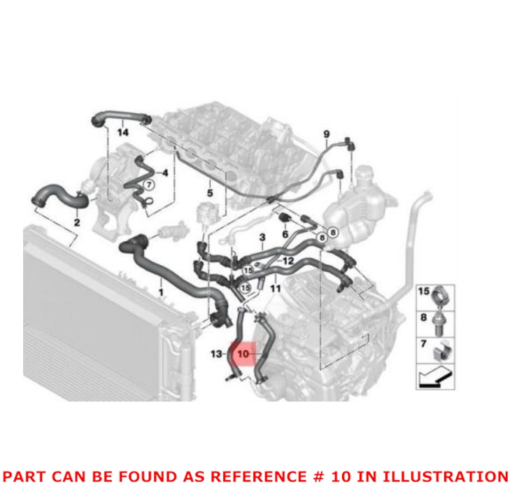 Genuine OEM Engine Coolant Hose for Mini 17127617373 - Picture 1 of 1